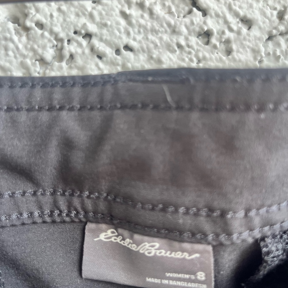 EDDIE BAUER Black Polyester/Elastic Waistband Cargo Pants Bootcut Women’s 8 - Picture 4 of 10